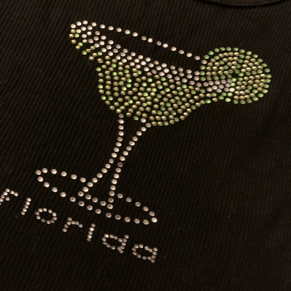 Y2K Black Bedazzled Margarita Florida Tank Top
